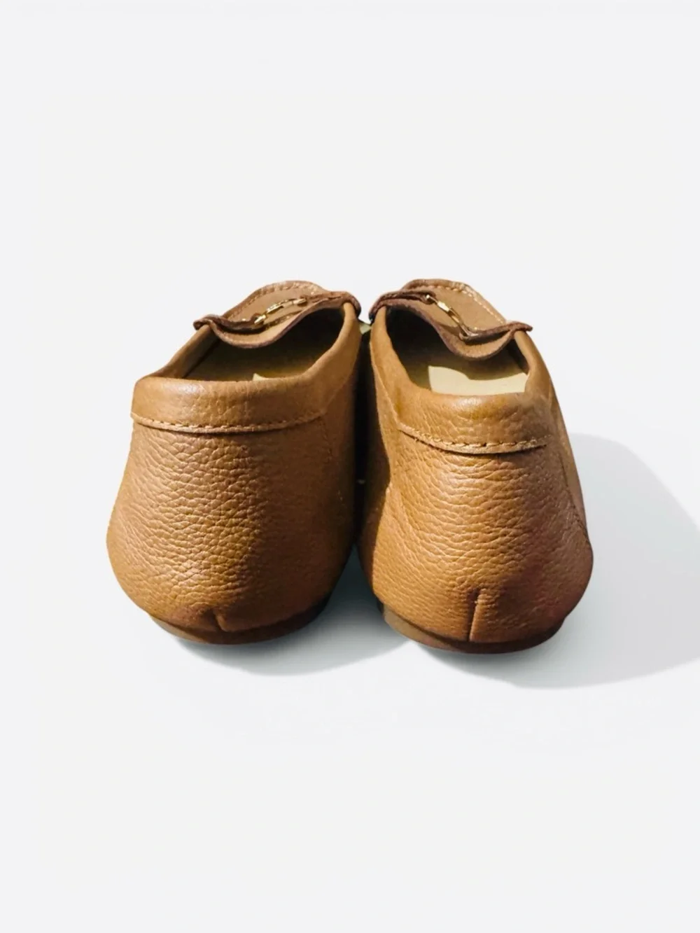 Michael Kors May Tan Leather Gold Logo Moccasins - Picture 8 of 9